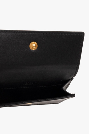Black Leather wallet on chain Versace